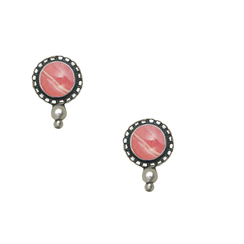 Sterling Silver Little Rhodocrosite Post Stud Earrings
